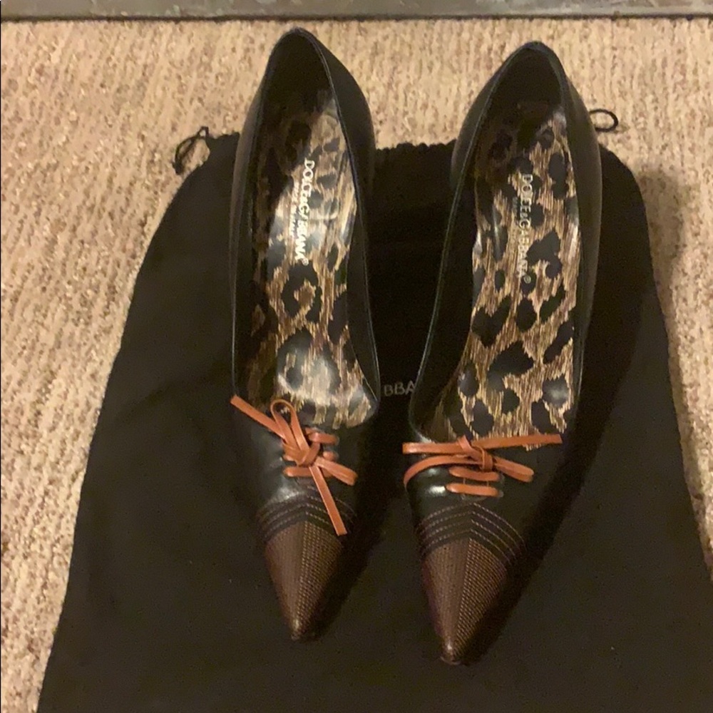 Dolce and Gabbana black and brown heels